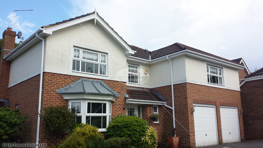 White squareline guttering, tongue and groove soffit and fascia in Whiteley, Fareham, Hampshire