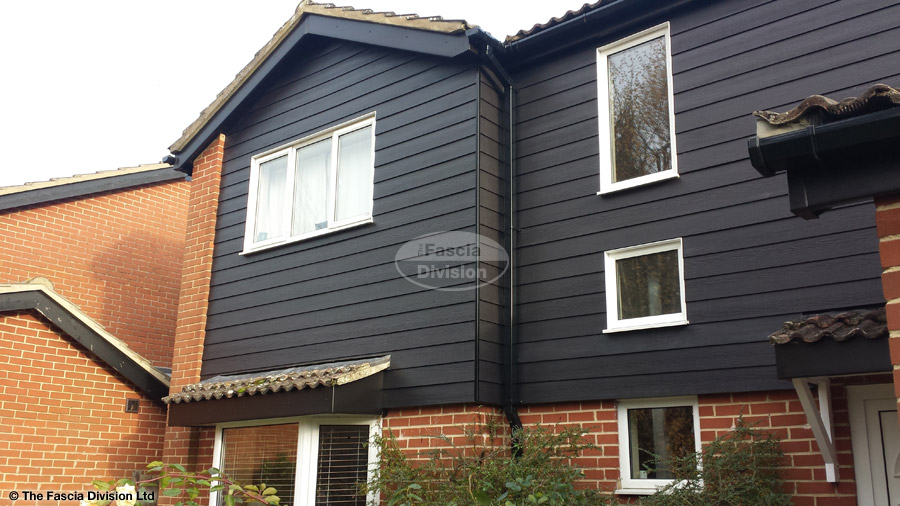 Midnight Black Hardieplank cladding with Black Ash fascias and soffits Oxford