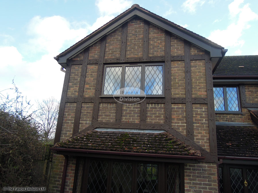 Replacement Mock Tudor Beams with UPVC fascia, soffit and guttering Winchester
