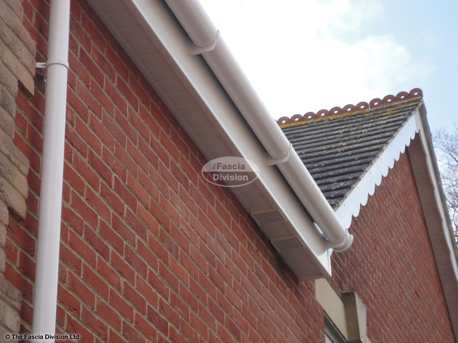 White soffit and fascia white deep flow guttering Waterlooville