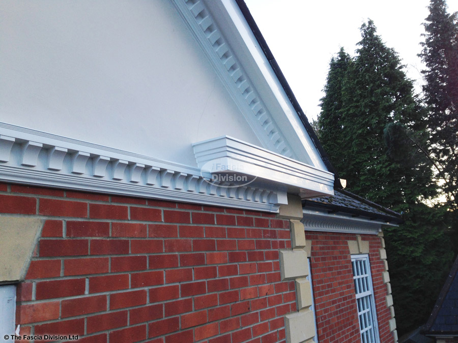 Bespoke decorative fascia with dentil mouldings installation