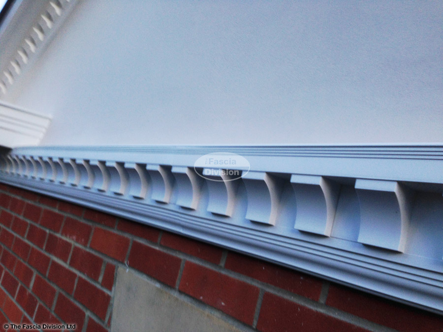 Bespoke dentil mouldings, fascia, soffit and guttering installation by The Fascia Division