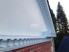 Decorative fascia with dentil mouldings installation
