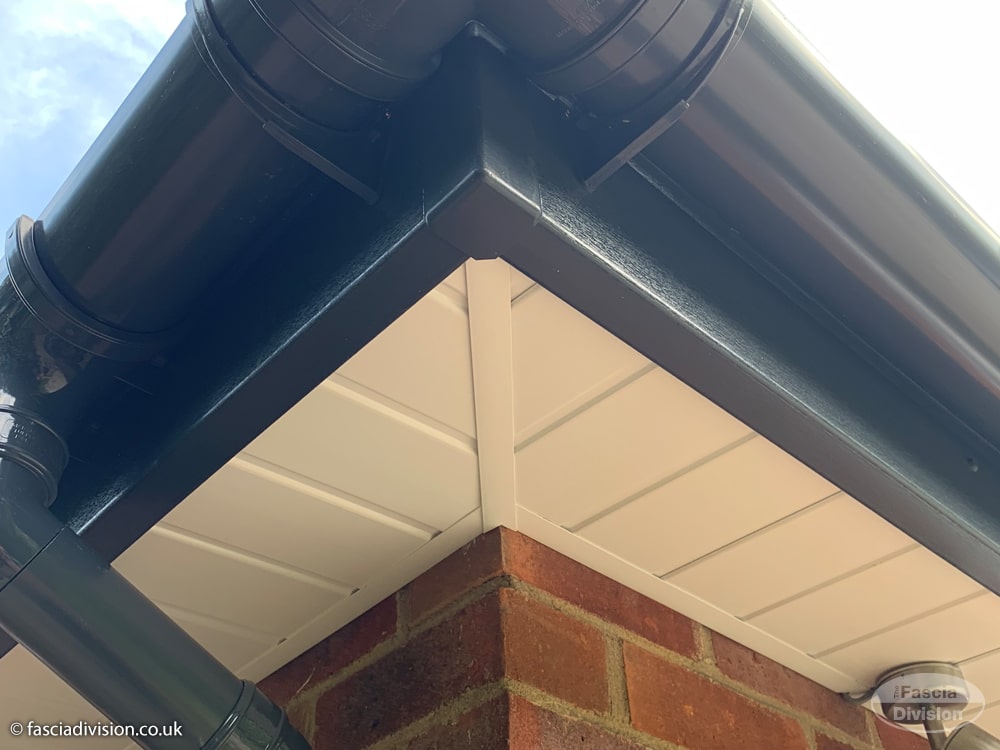 White tongue groove soffits UPVC