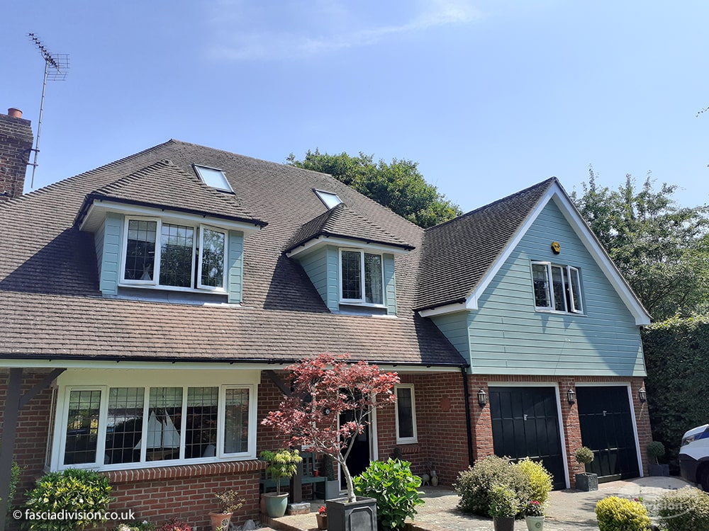 UPVC shiplap cladding in chartwell green