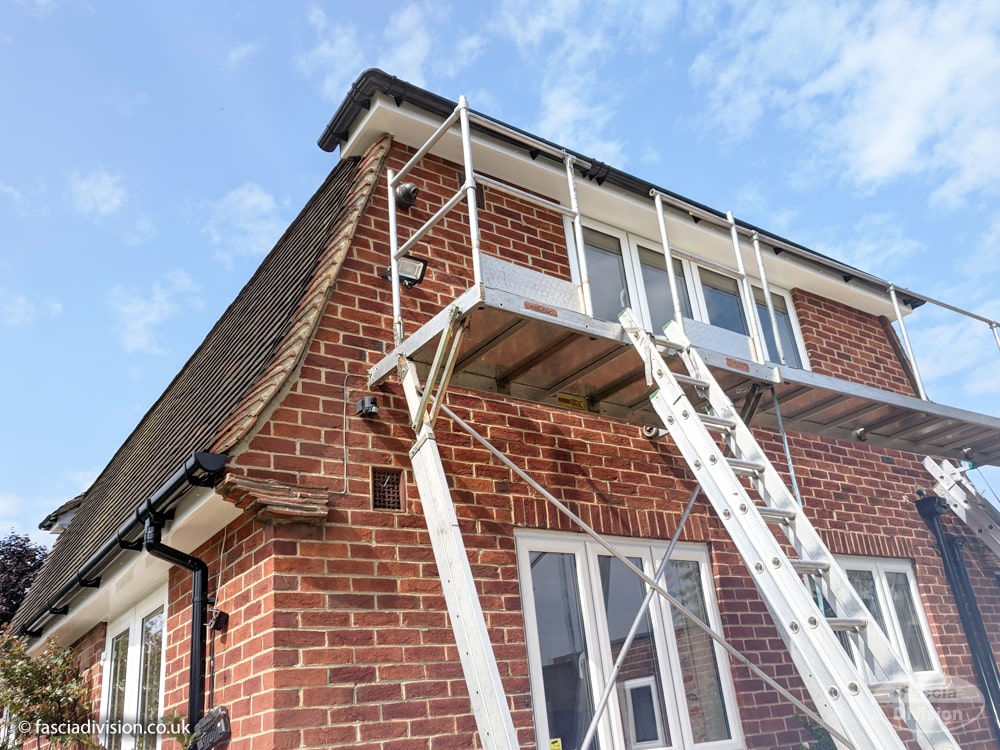 White UPVC fascias, soffits and black guttering