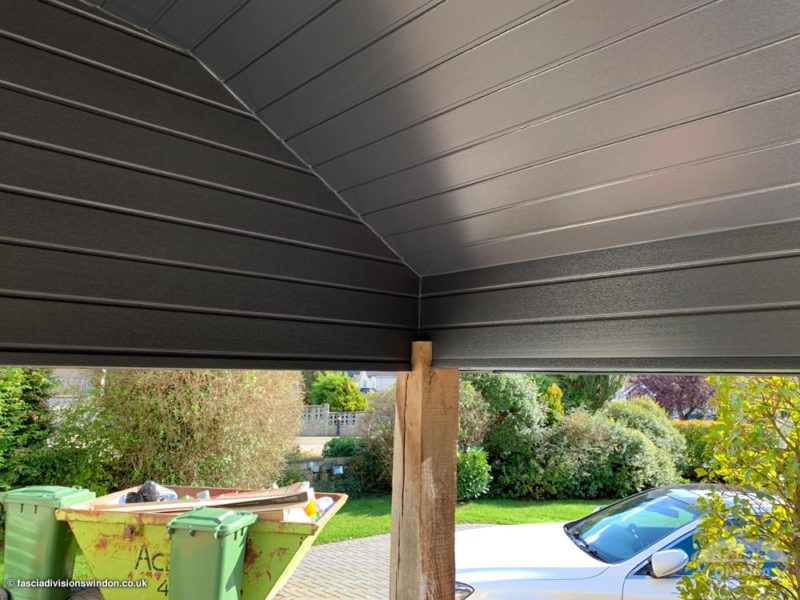 Anthracite fascias, soffits, guttering and Hardieplank Cladding Swindon The Fascia Division