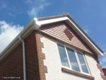White fascia and soffits with ogee guttering on a gable