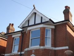 Mock Tudor boards with decorative bargeboards