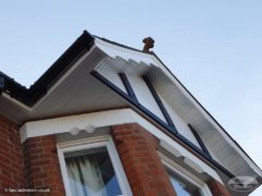 Mock Tudor boards with decorative bargeboards