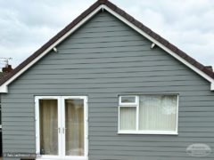 After installation Hardieplank external cladding on a bungalow gable end