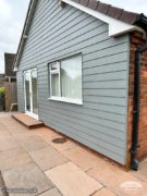 Grey Slate Hardieplank cladding on a bungalow gable end Scunthorpe