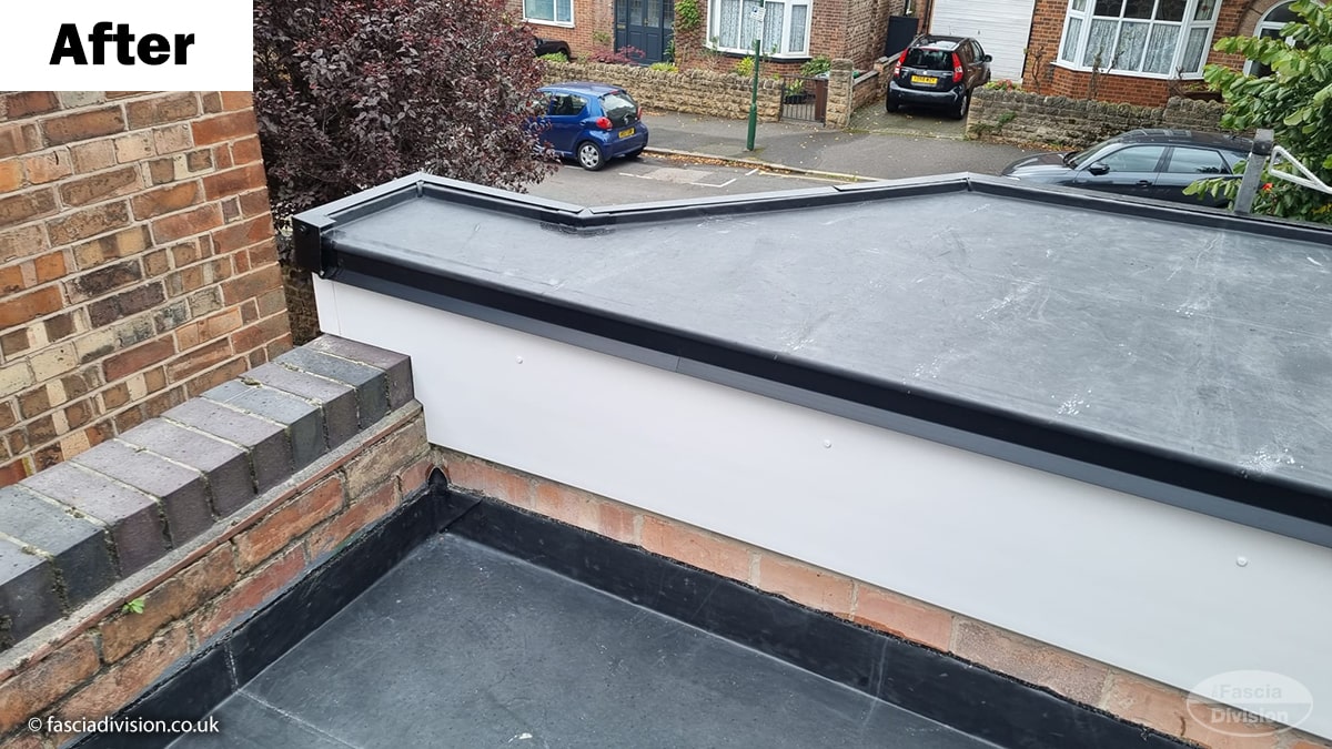 After new EPDM flat roof installed