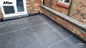 flat roof with EPDM rubber roof