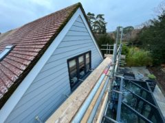 New Hardie Plank cladding with fascia, soffit and guttering