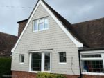 Cobblestone Hardie Plank cladding on the gable end