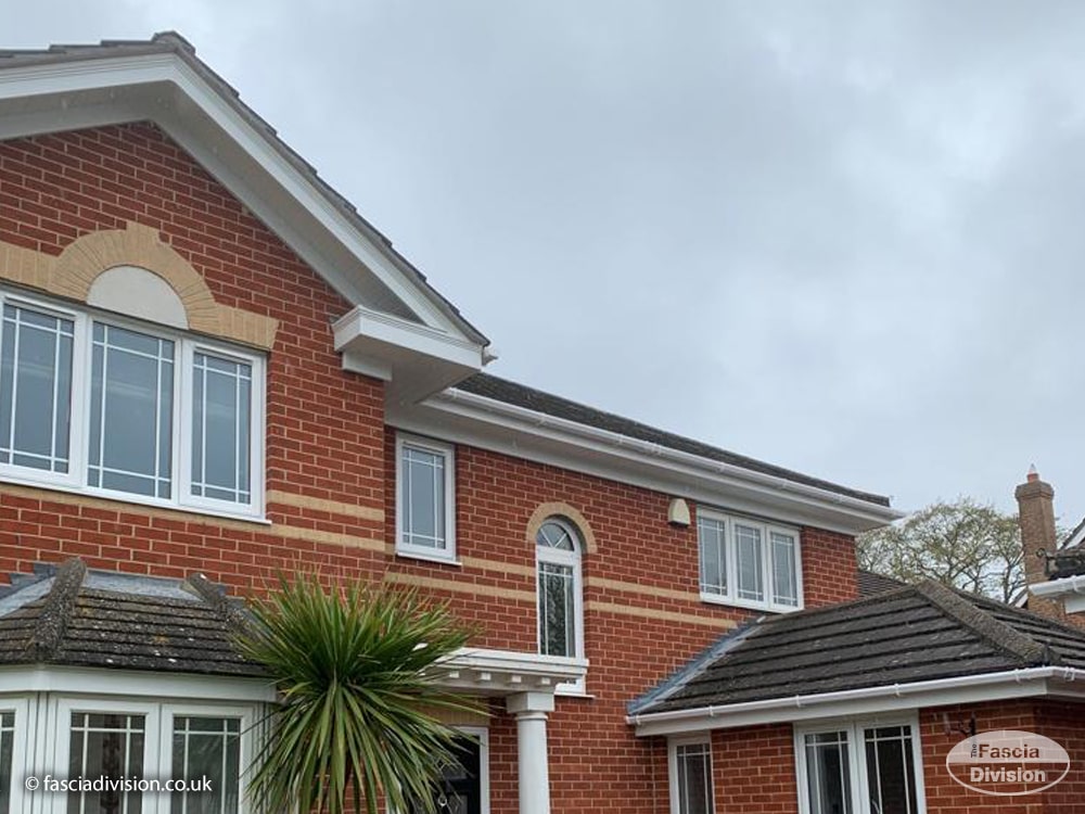 New Decorative fascia, white soffits and white square guttering