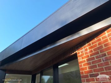 Anthracite Aluminium fascia with Durasid cladding on a new build extension