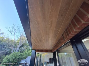 Woodland Oak Durasid cladding fitted to the ceiling