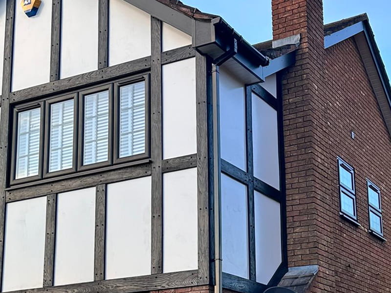 mock Tudor after replacement